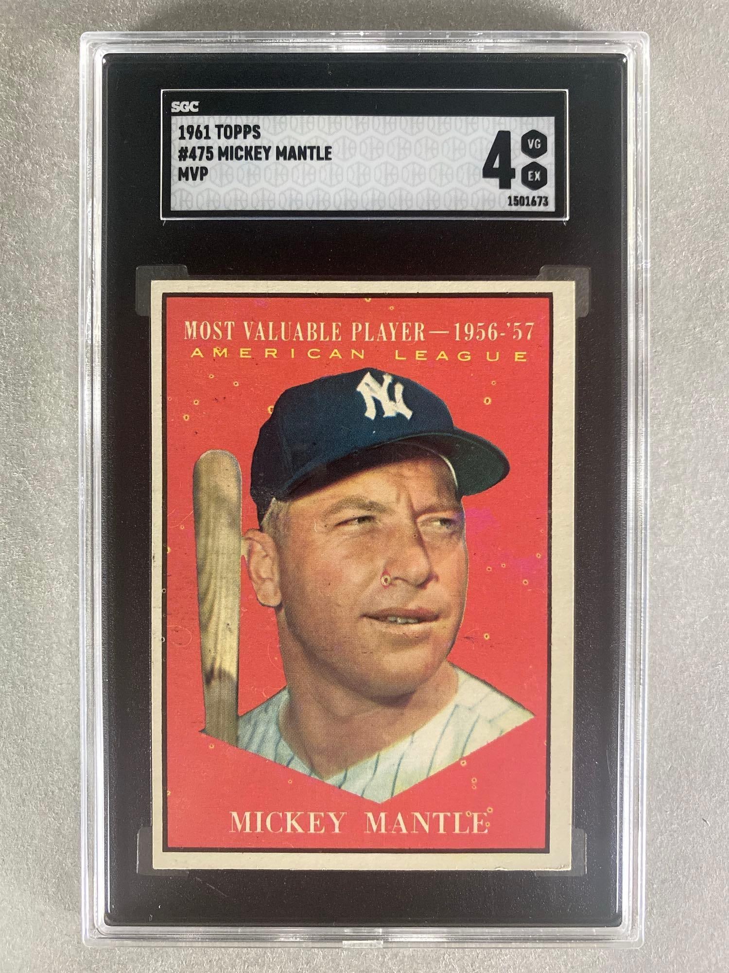 1961 Topps Mickey Mantle #475 MVP SGC 4: 1961 Topps Mickey Mantle #475 MVP SGC 4