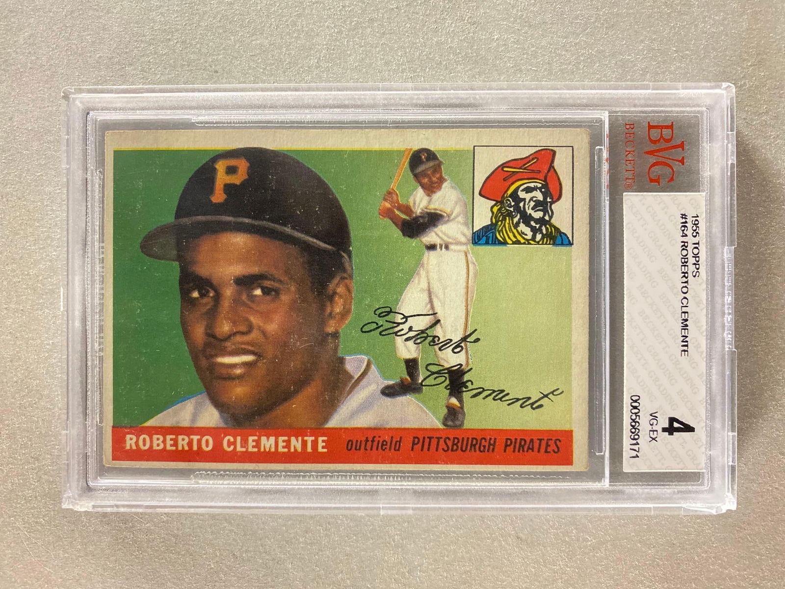 1955 Topps Roberto Clemente #164 Rookie BVG 4 (1 of 2)