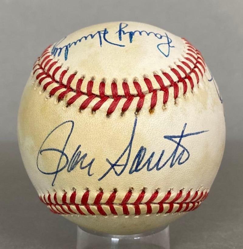 Ron Santo, Randy Hundley, Glenn Beckert, Jose Cardinal Signed Baseball (1 of 5)