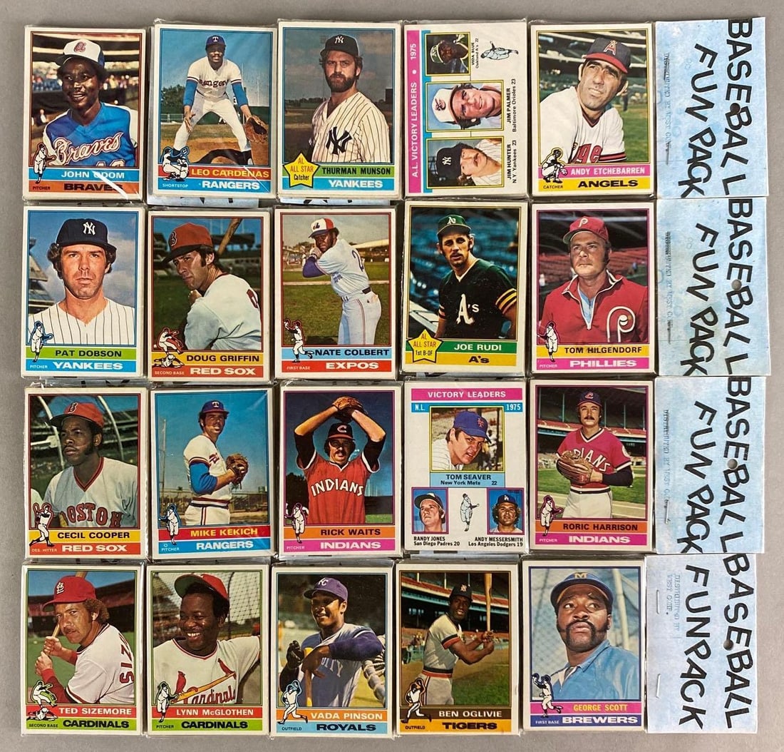 1976 Topps baseball West Corps. Cello Fun Packs Vending Box with HOFs Showing (1 of 4)