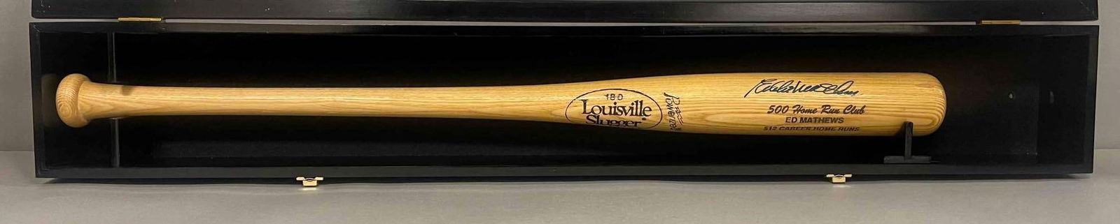 Eddie Mathews Signed Bat with Display (1 of 4)