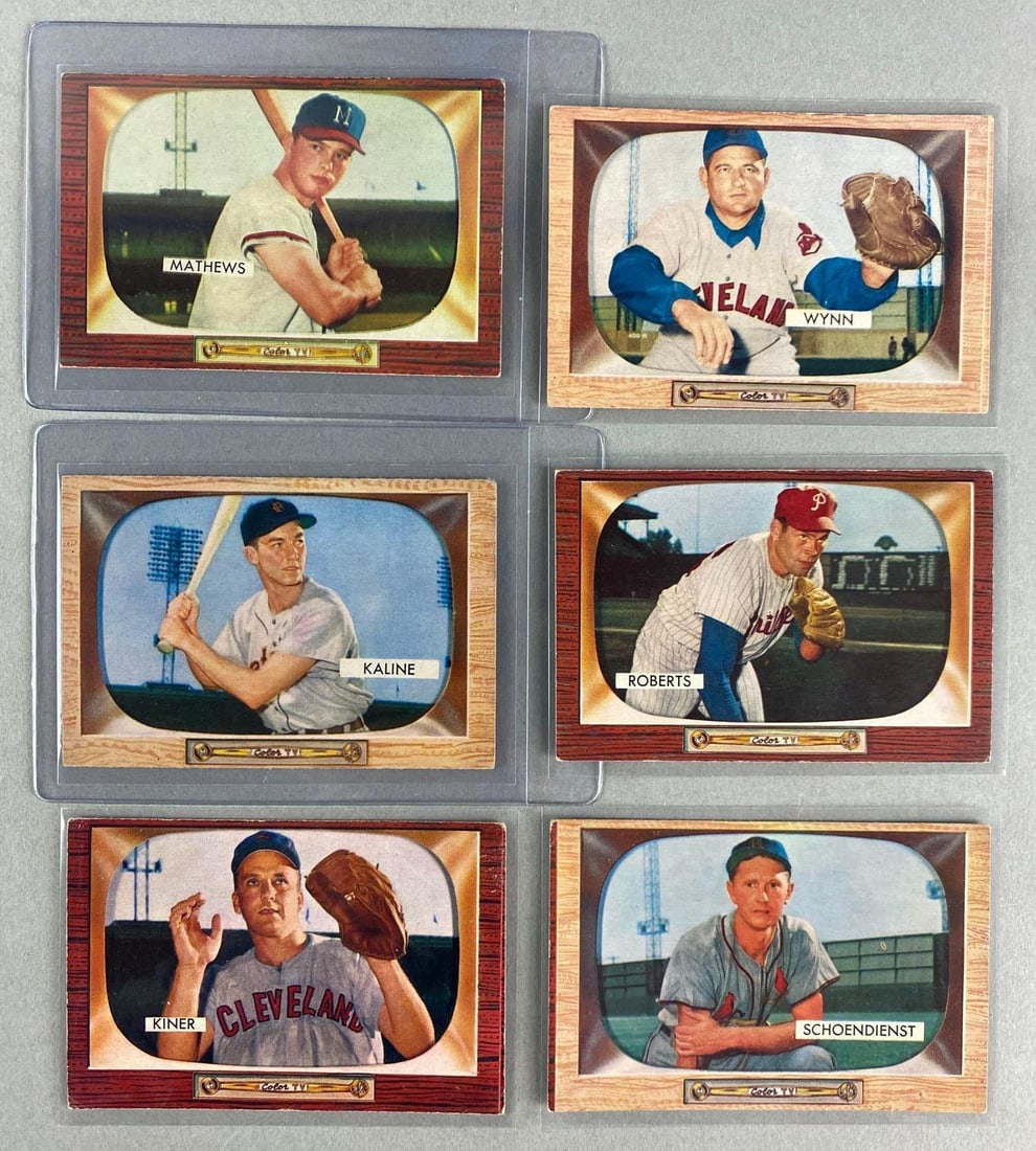 6 - 1955 Bowman Baseball HOFs Cards (1 of 2)
