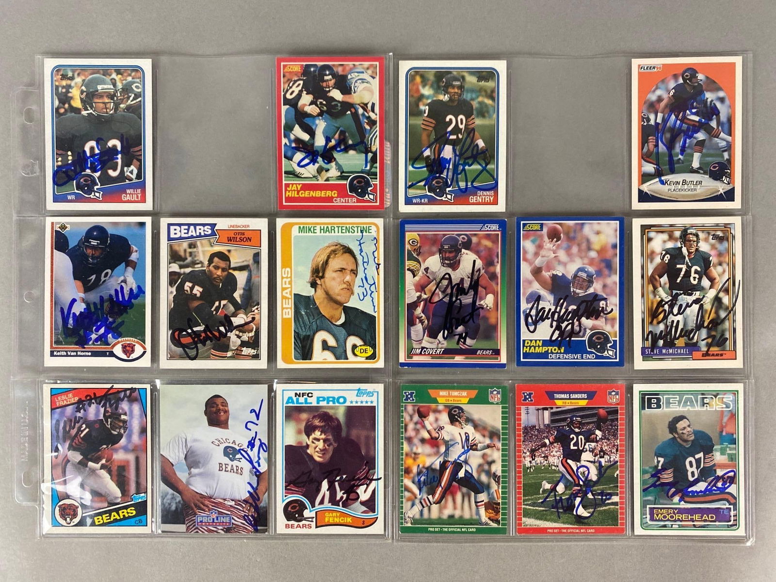 16 - 1985 Chicago Bears Signed Football Cards (1 of 2)