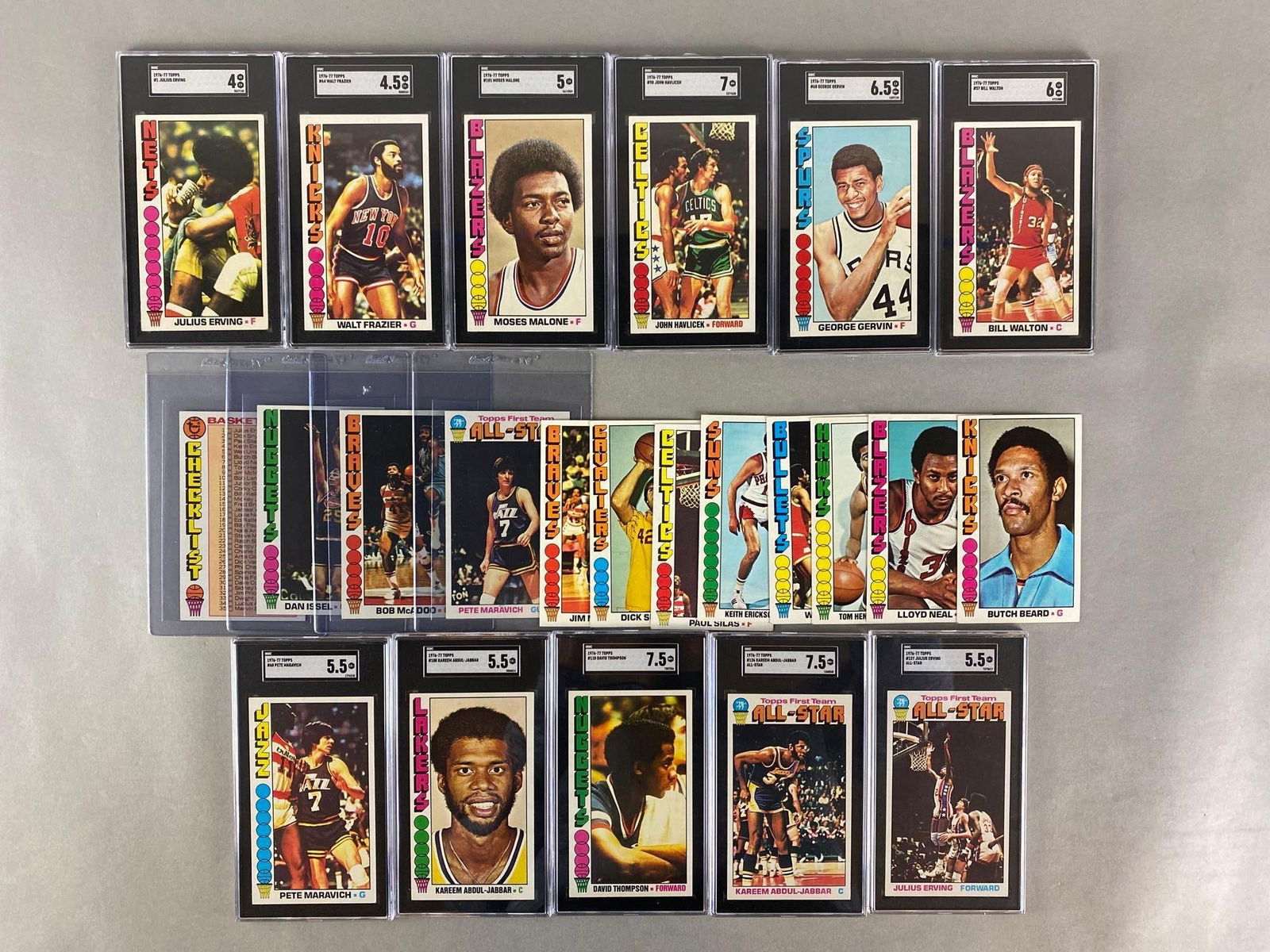 1976 Topps Basketball Complete Set with 11 SGC Graded Cards (1 of 2)