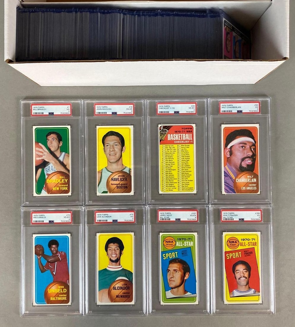 1970 Topps Basketball Complete Set with 16 PSA Graded (1 of 2)