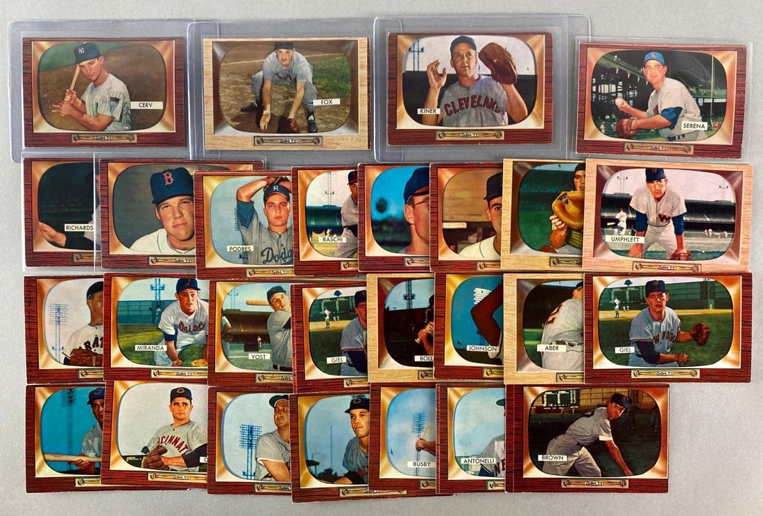 27 - 1955 Bowman Baseball Cards with HOFs, Stars, and Rookies (1 of 2)