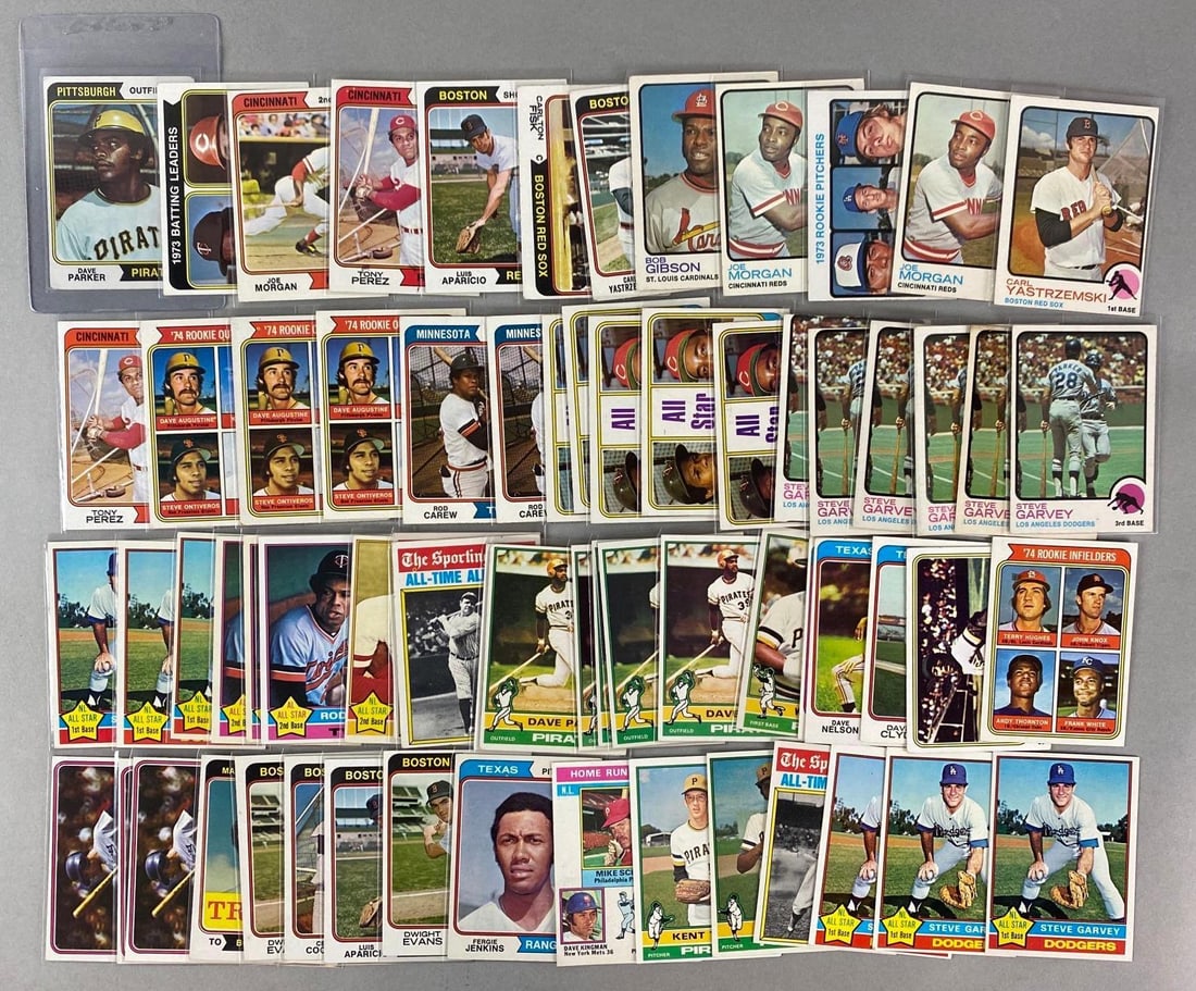 65+ 1973 - 76 Topps Baseball Cards with HOFs, Stars, and Rookies (1 of 2)