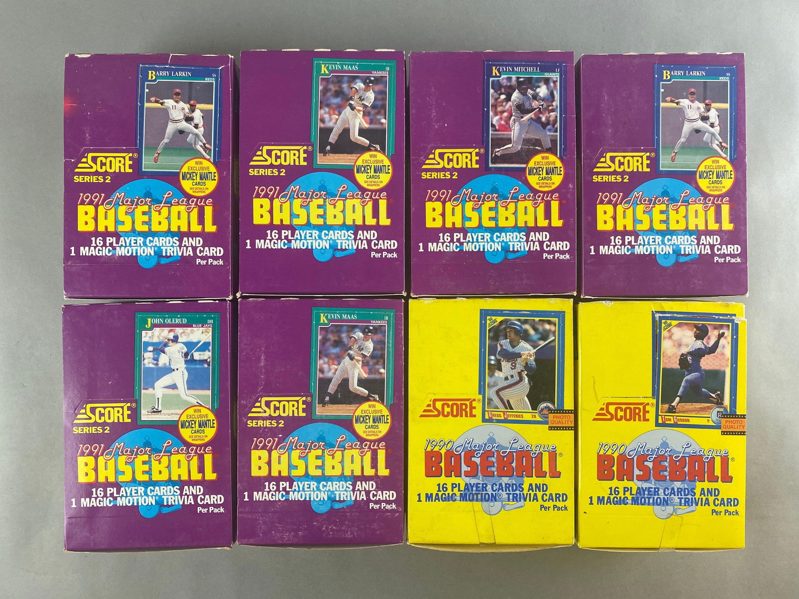 8 - 1991 Score Unopened Wax Boxes - Mickey Mantle Chase (1 of 6)