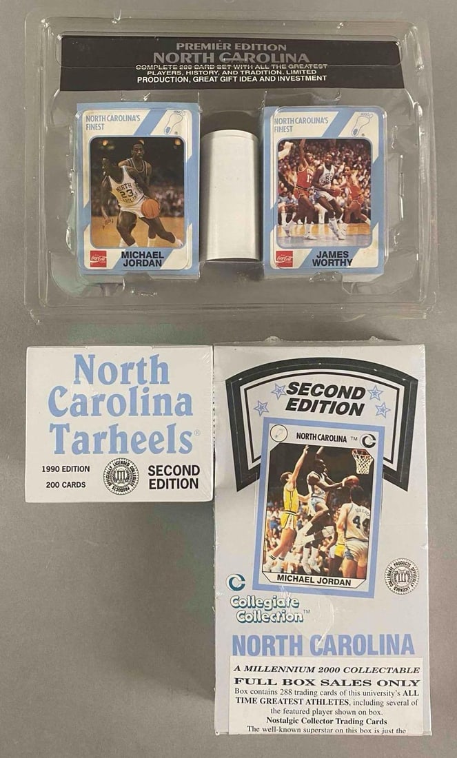 1989 and 1990 North Carolina Tar Heels Factory Sealed Sets + 2nd Edition Wax Box: Tons of Michael Jordans