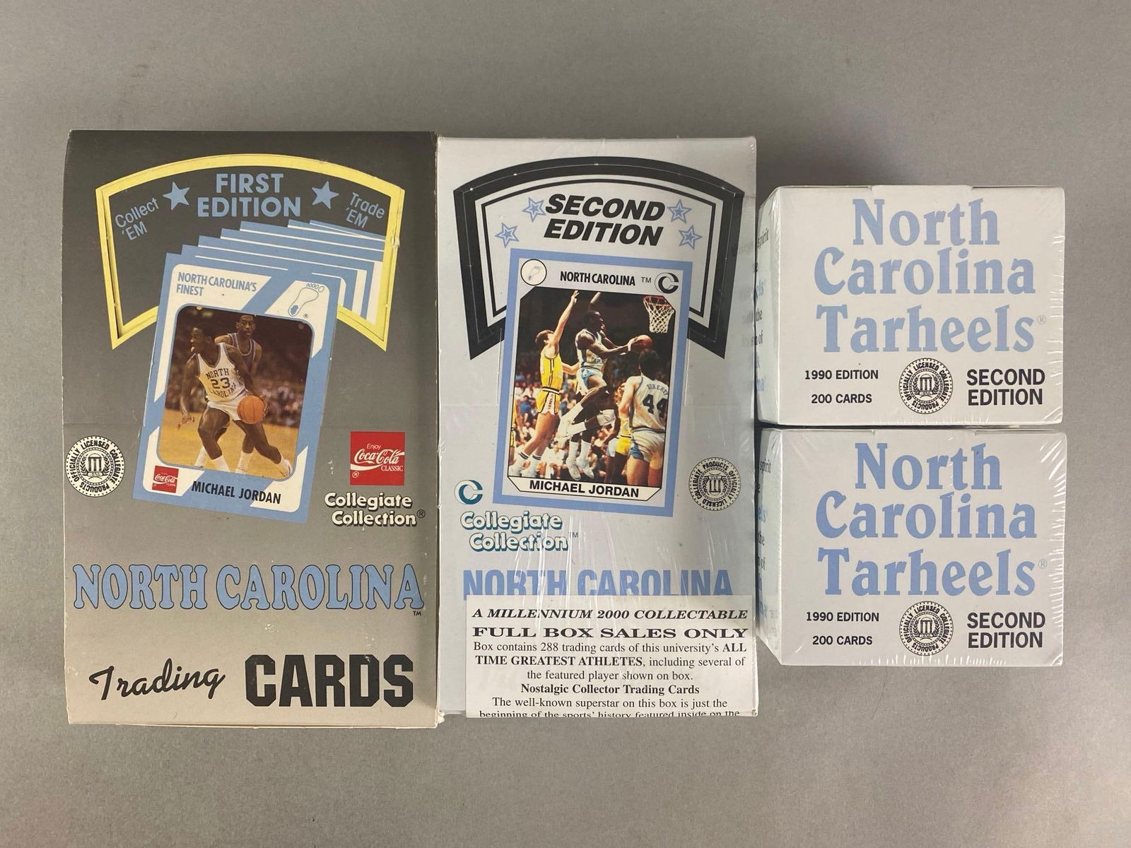 1989 and 1990 North Carolina Tar Heels Wax Boxes + 2nd Edition Sealed Sets (1 of 3)