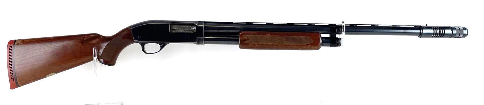 J.C. Higgins Model 20 12 GA Pump Action Shotgun: SN - N/A . 2 3/4 inch shell, 26 1/2 inch vented ribbed barrel with choke