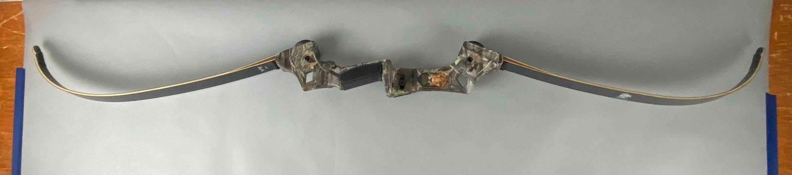 Martin 60 in Compound Next Camouflage Fiberglass Hunting Bow: Minor wear, untested. Measures 60 inches long.
