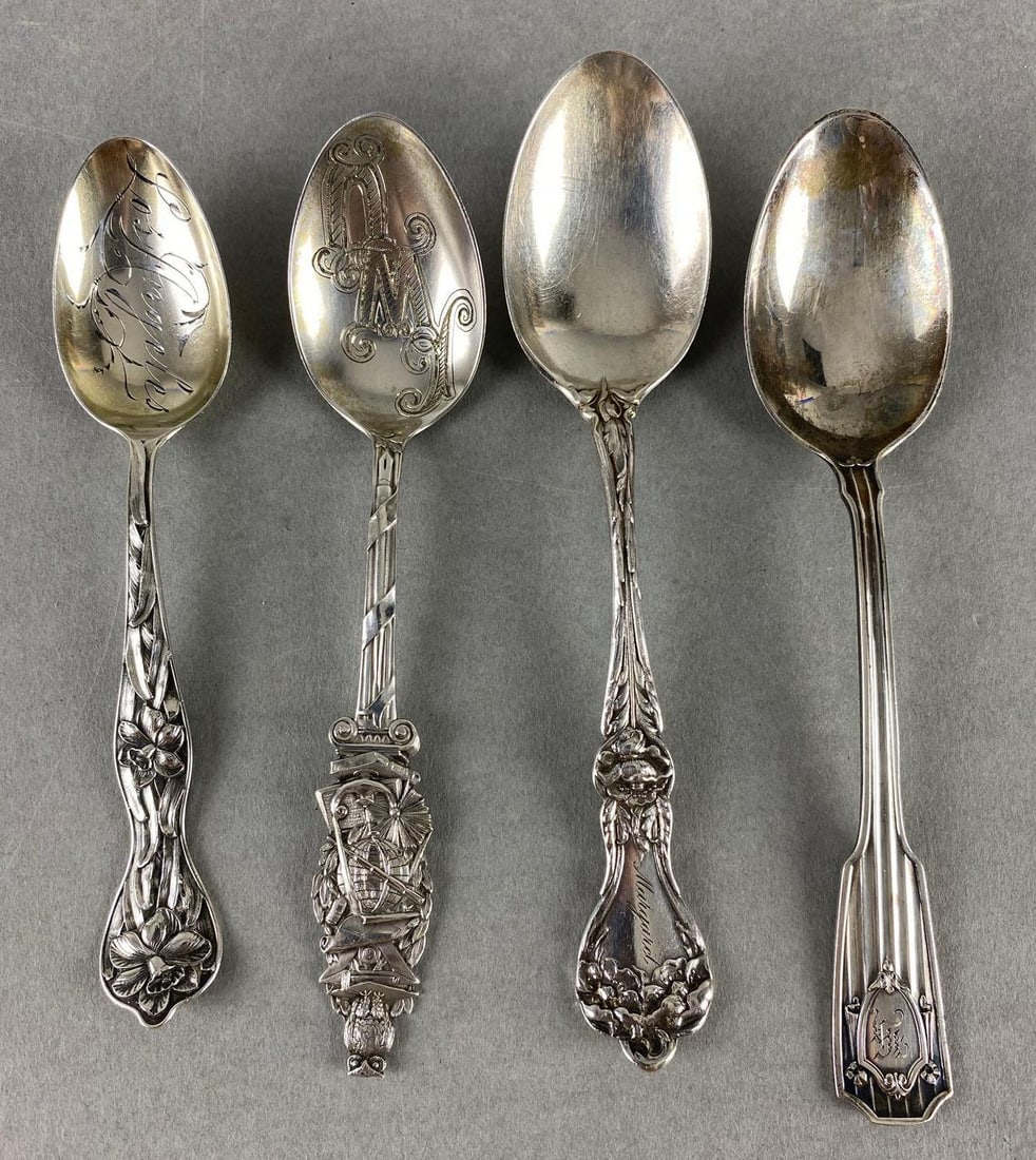 Group of 4 Sterling Silver Souvenir Spoons (1 of 4)