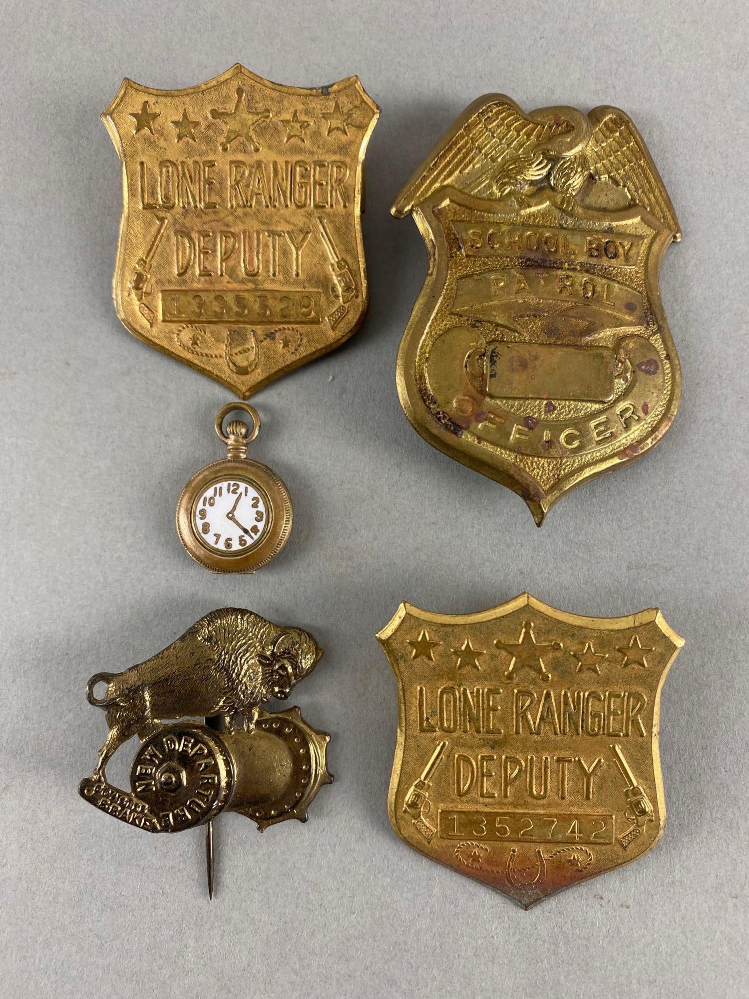 Group of 5 Brass Badges and More (1 of 2)
