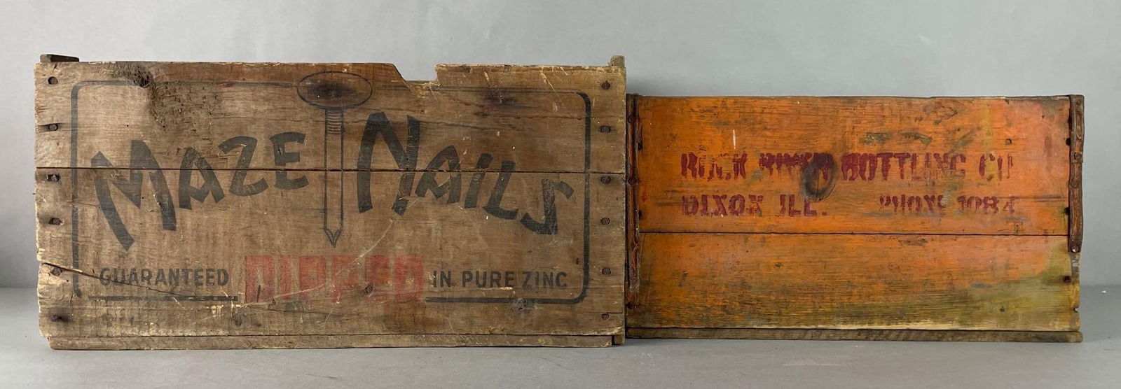 Group of 2 Vintage Wood Advertising Crates (1 of 7)