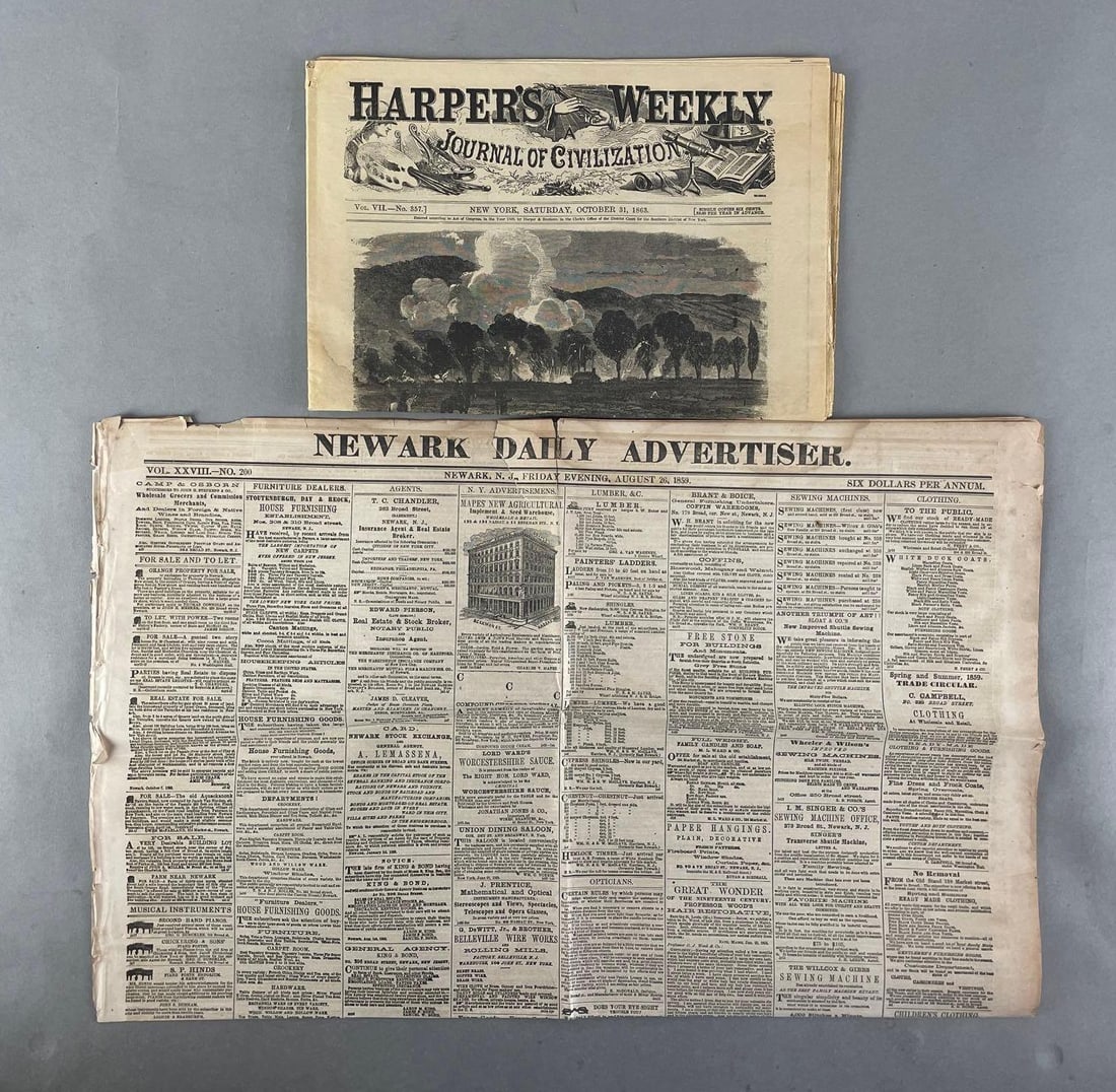 1859 and 1863 Newspapers (1 of 5)