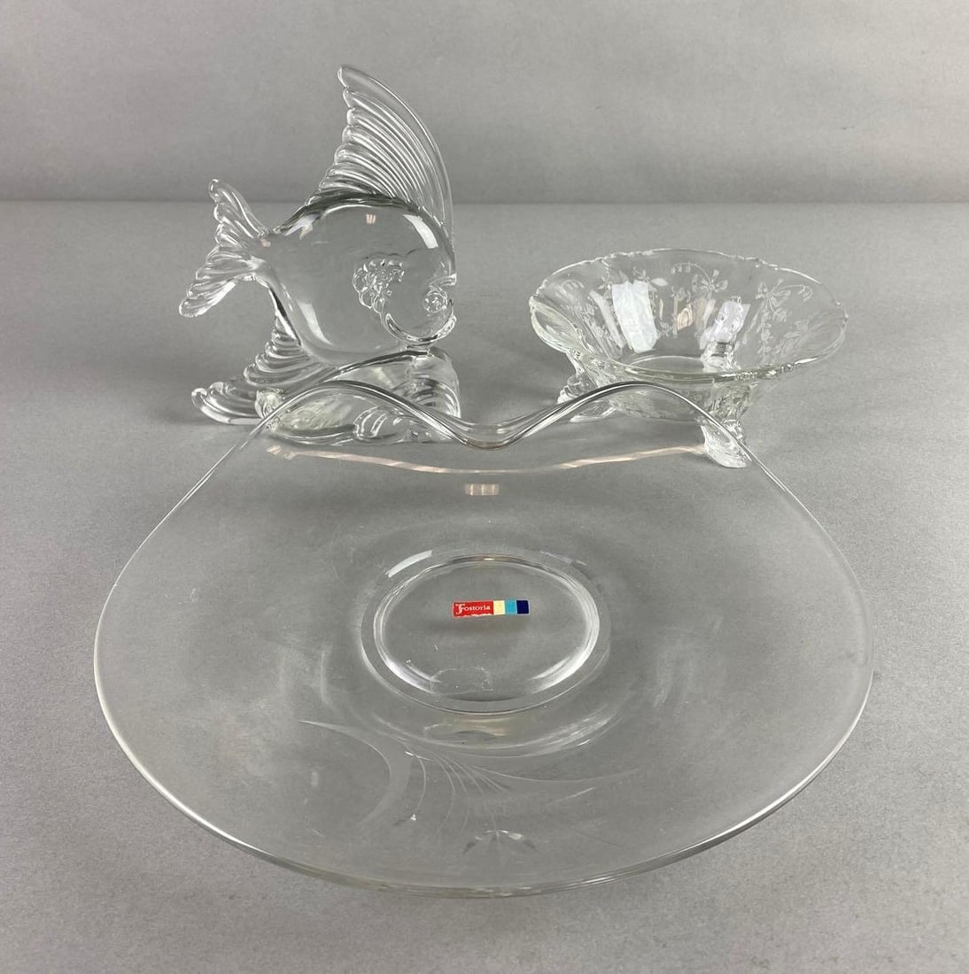 Group of 3 Clear Glass Items (1 of 9)