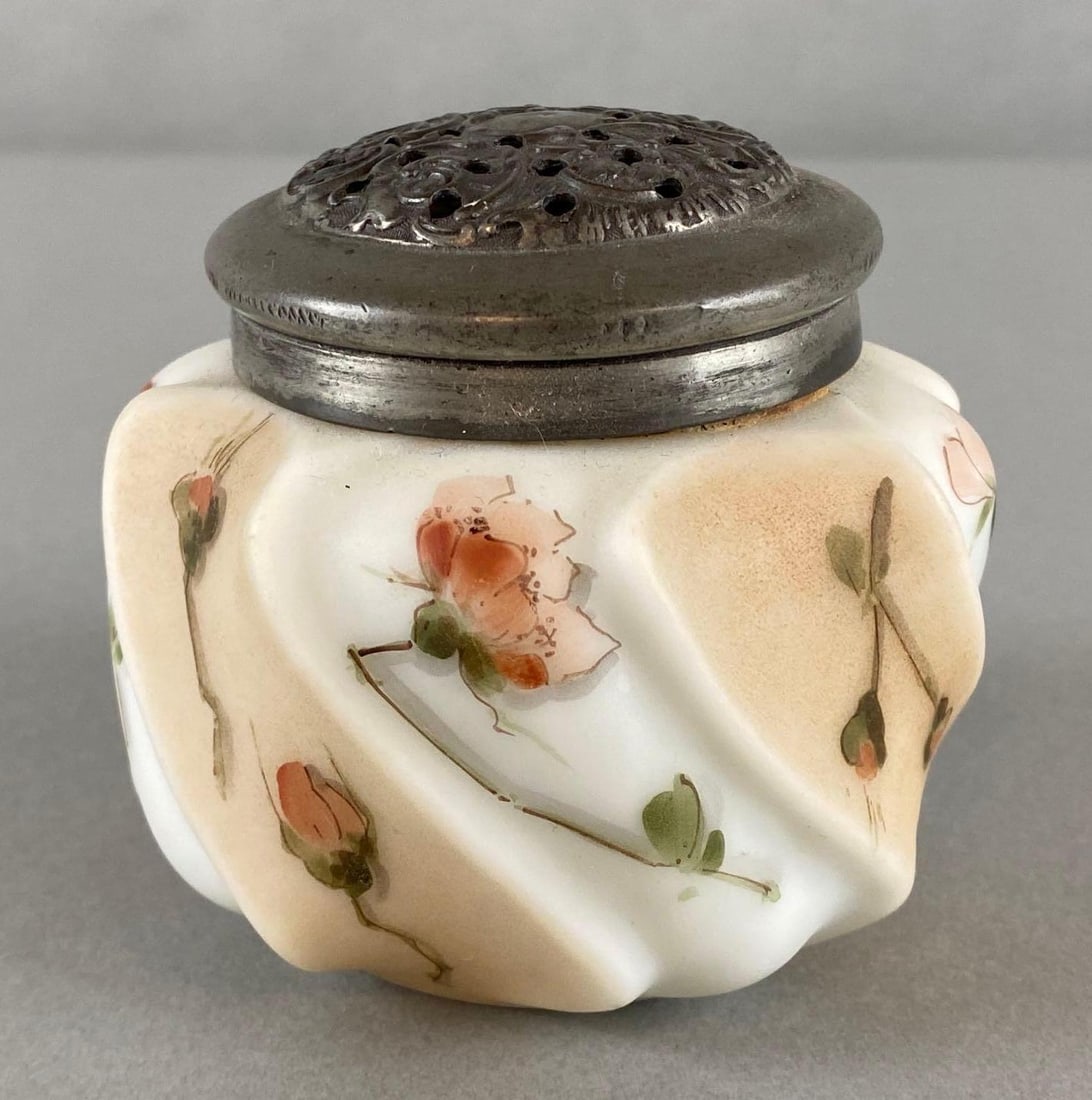 Wavecrest Hand-Painted Satin Glass Floral Sugar Shaker (1 of 5)