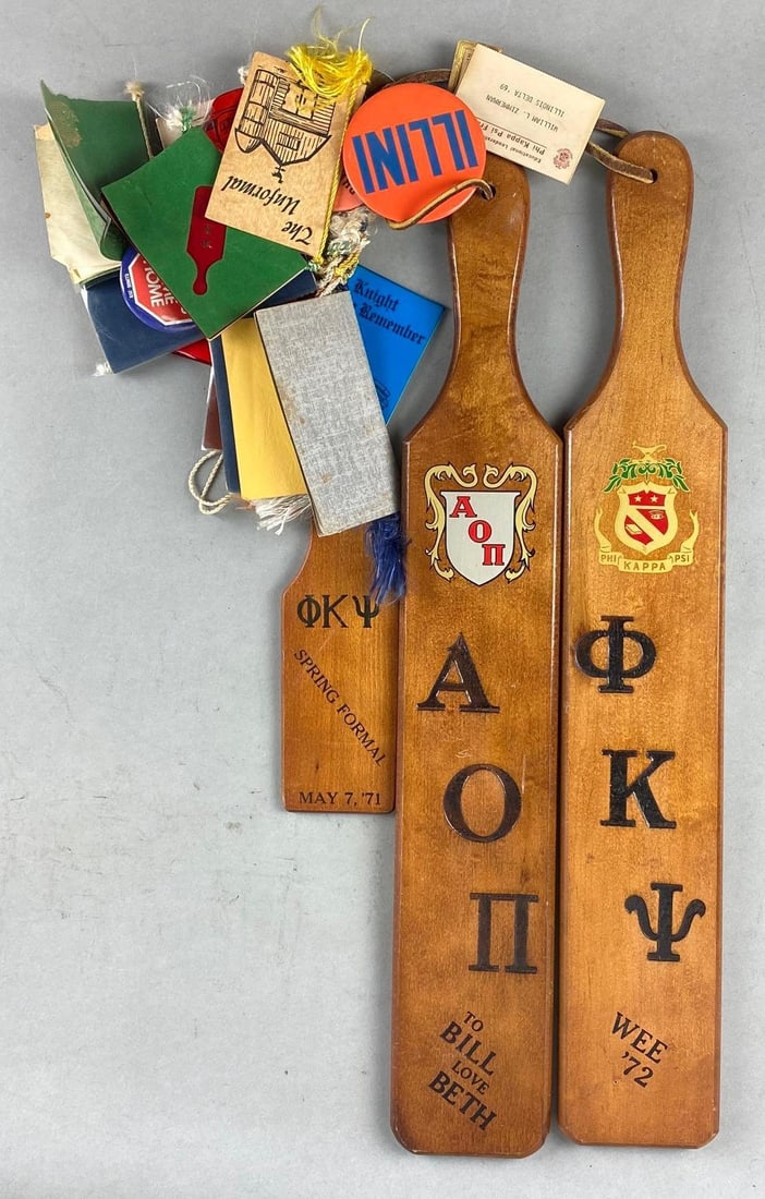 Group of 2 College Fraternity Paddles with Accessories (1 of 7)