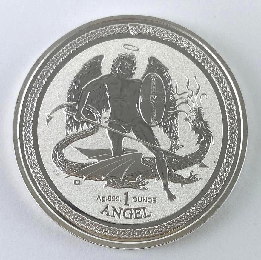 2016 Isle of Man Dragon Angel Reverse Proof 1oz. 999 Fine Silver (1 of 2)