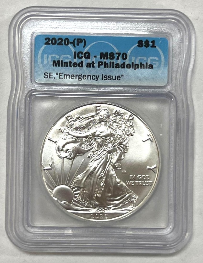 ICG MS70 2020 P US American Silver Eagle Emergency Issue (1 of 2)