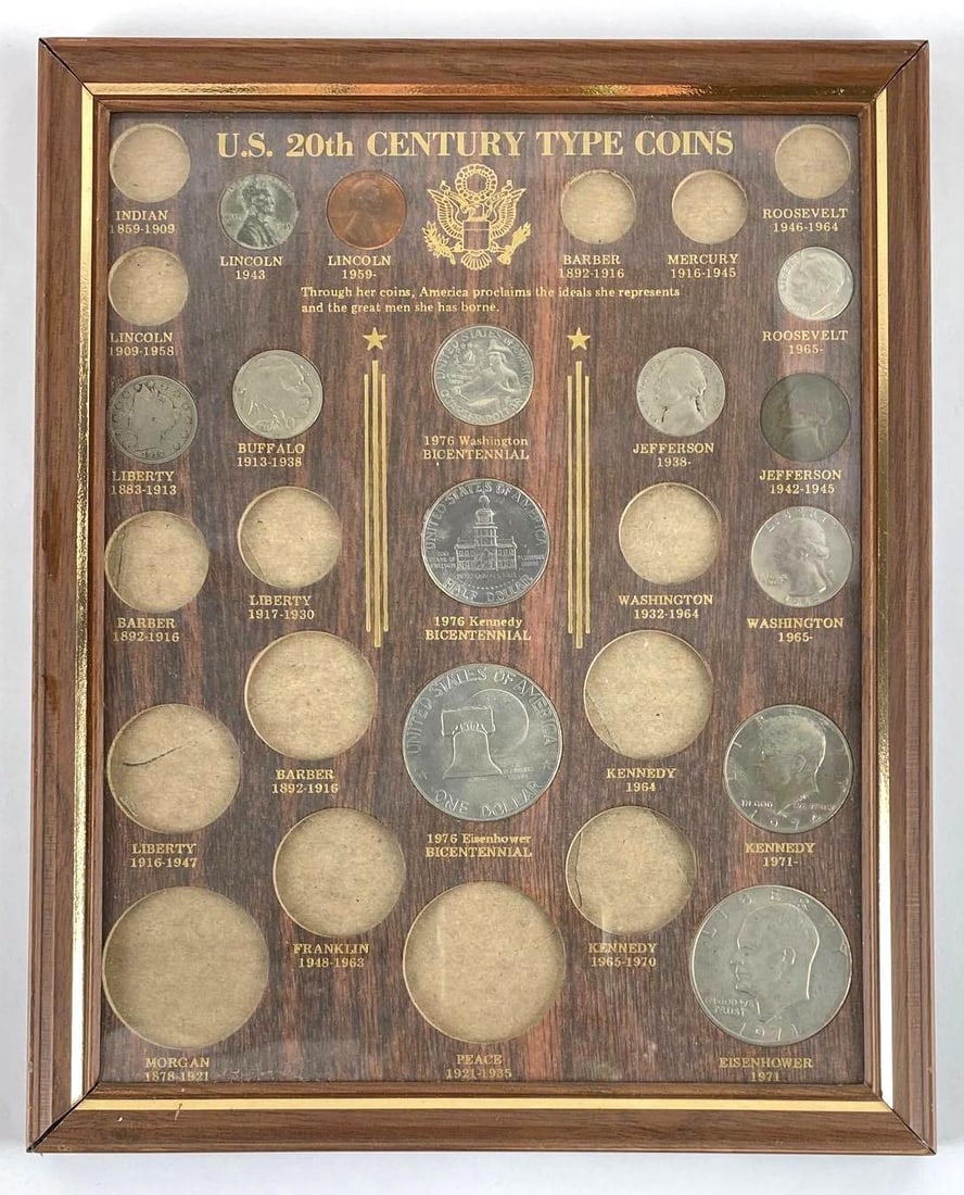 Framed U.S. 20th Century Type Coins (1 of 4)