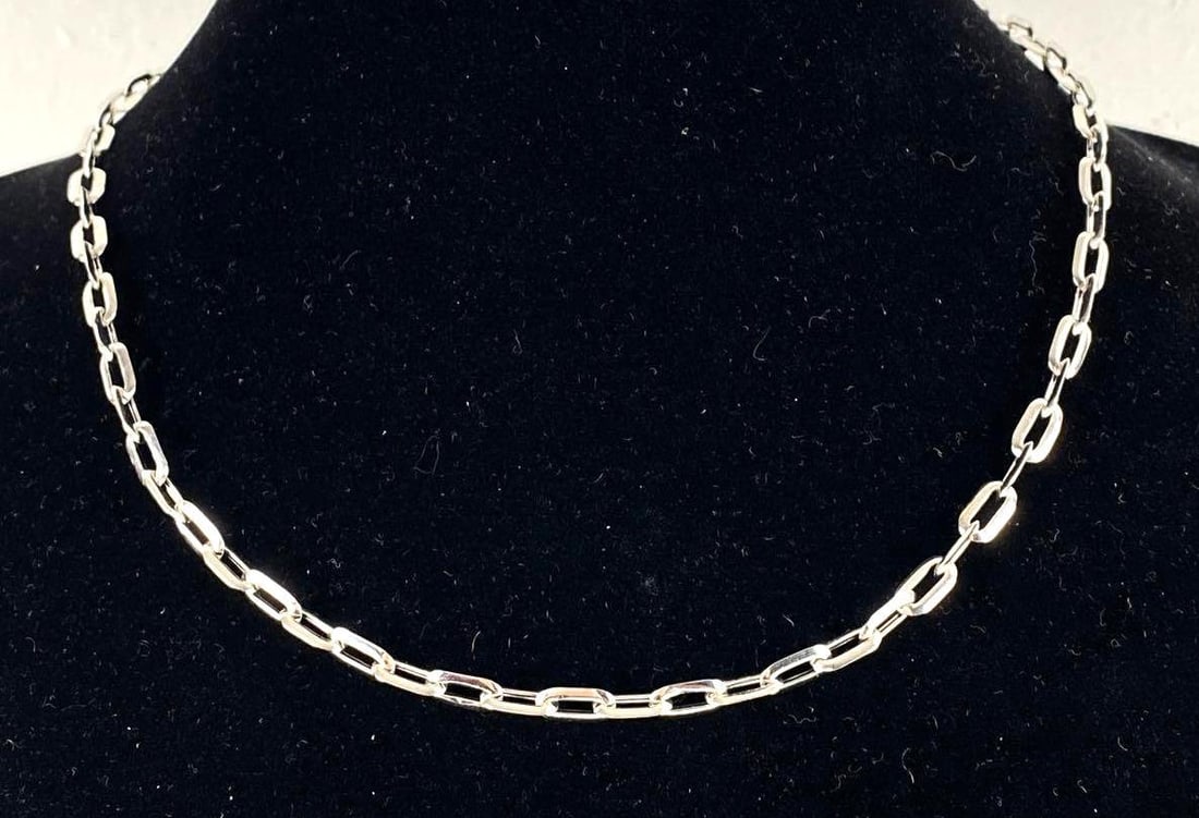 14K White Gold Link Chain Necklace (1 of 4)