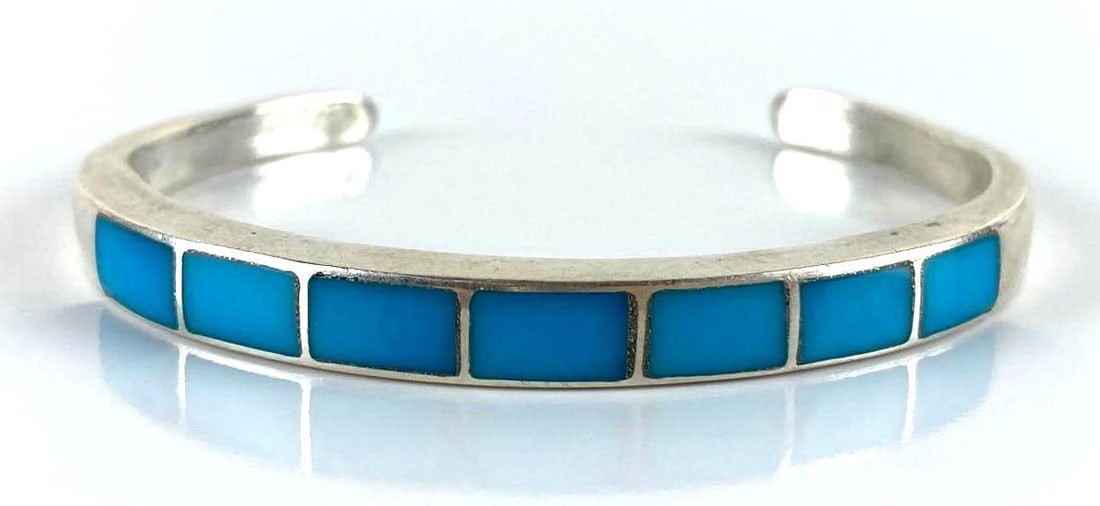 Sterling Silver Native American Turquoise Cuff Bracelet (1 of 4)