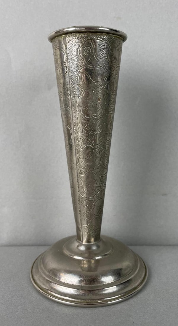 Vintage Floral Silver Plate Hairpin Holder (1 of 4)