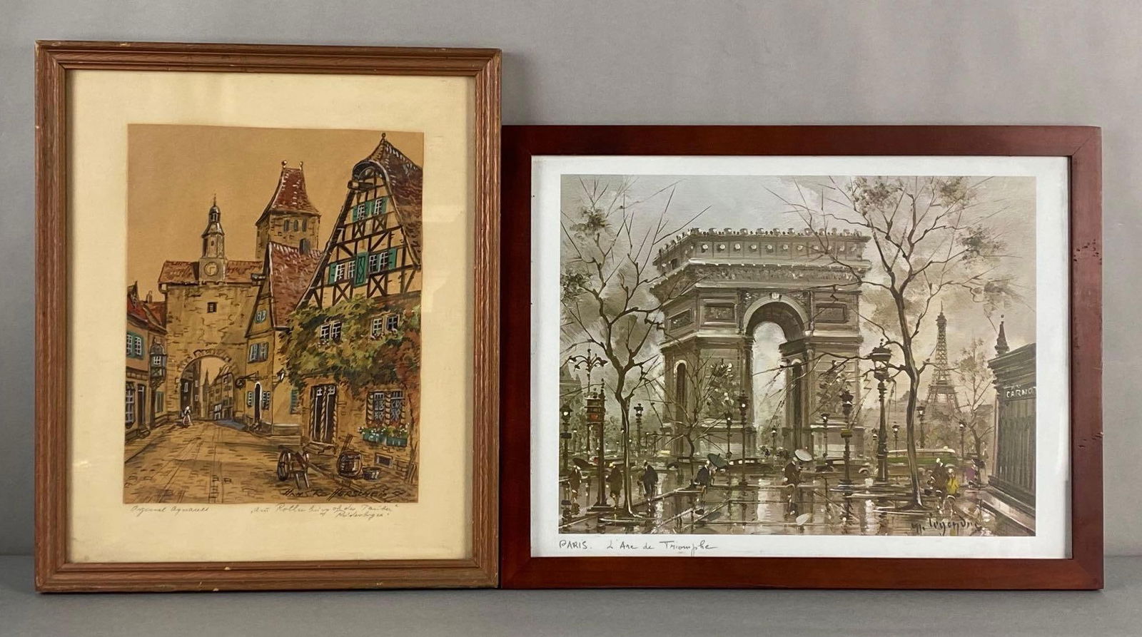 Group of 2 European City Lithograph Prints (1 of 7)