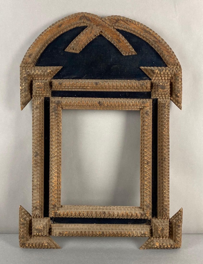 Tramp Art Wood Picture Frame (1 of 2)