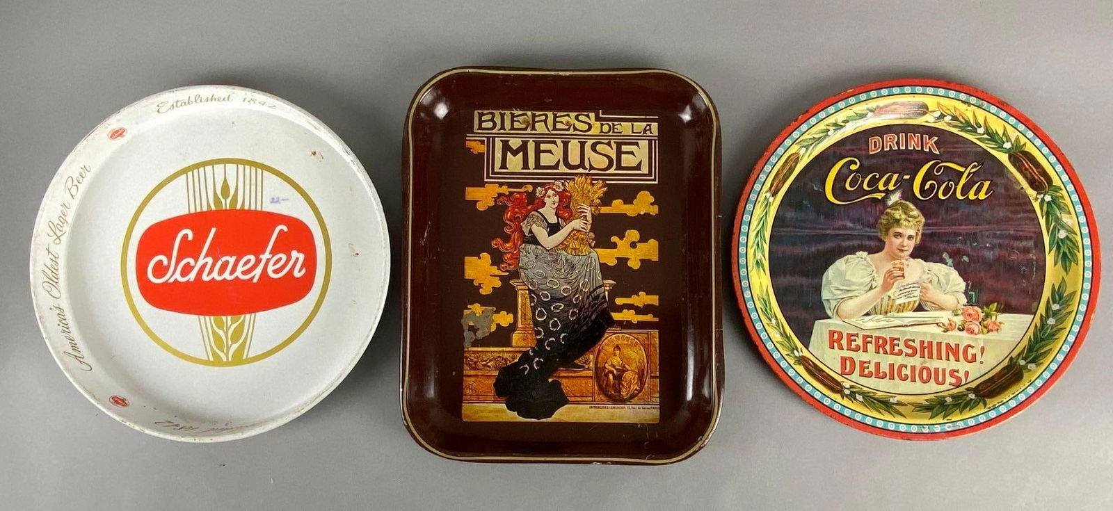 Group of 3 Modern Metal Advertising Beer Trays (1 of 5)