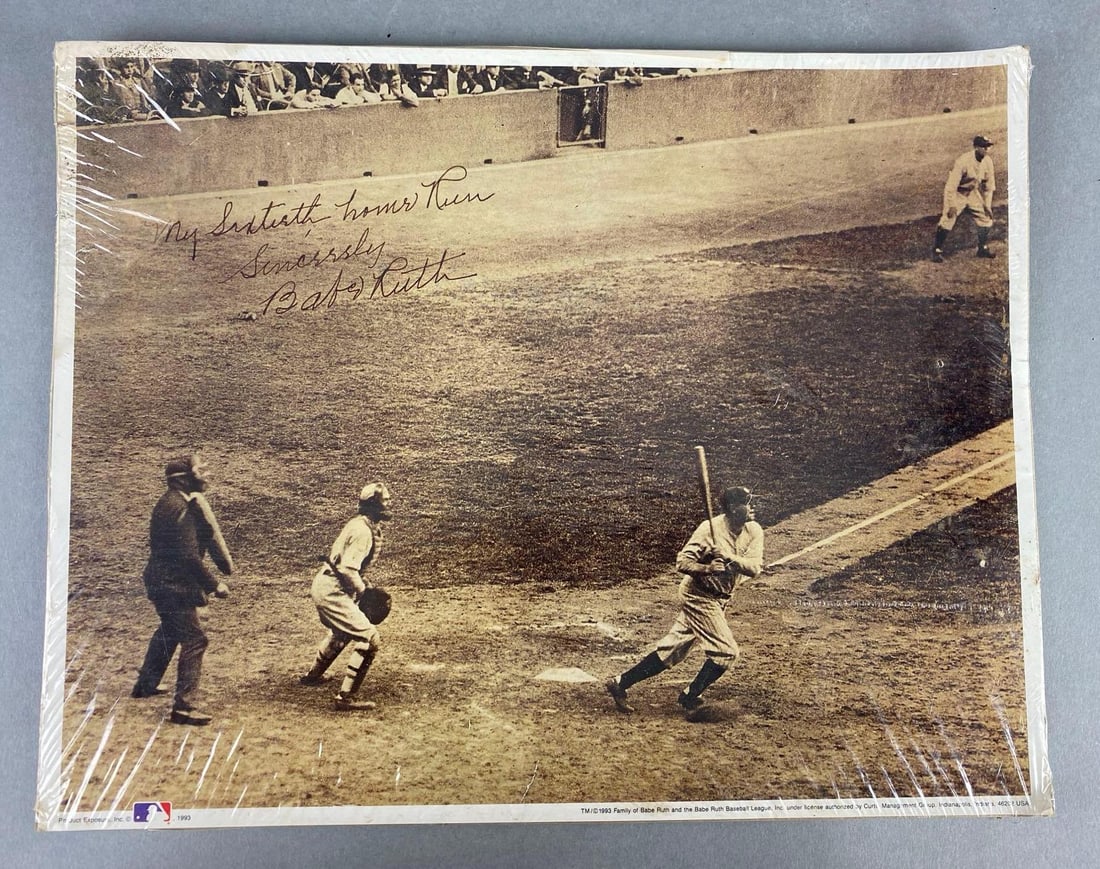 1993 MLB Print With Facsimile Babe Ruth Autograph (1 of 3)