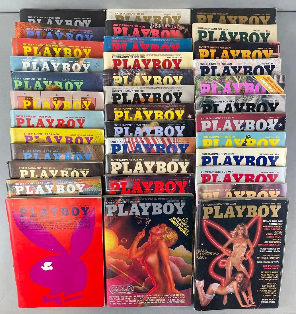 Group of 36 1970s Playboy Magazines (1 of 3)