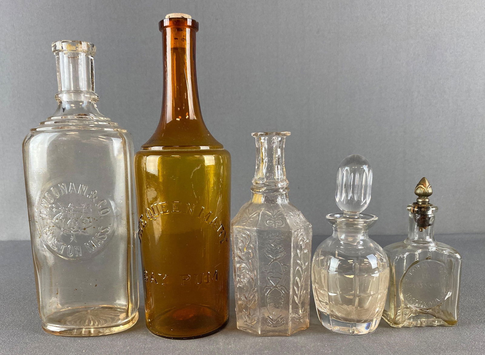 Group of 5 Antique Barber Related Bottles (1 of 4)
