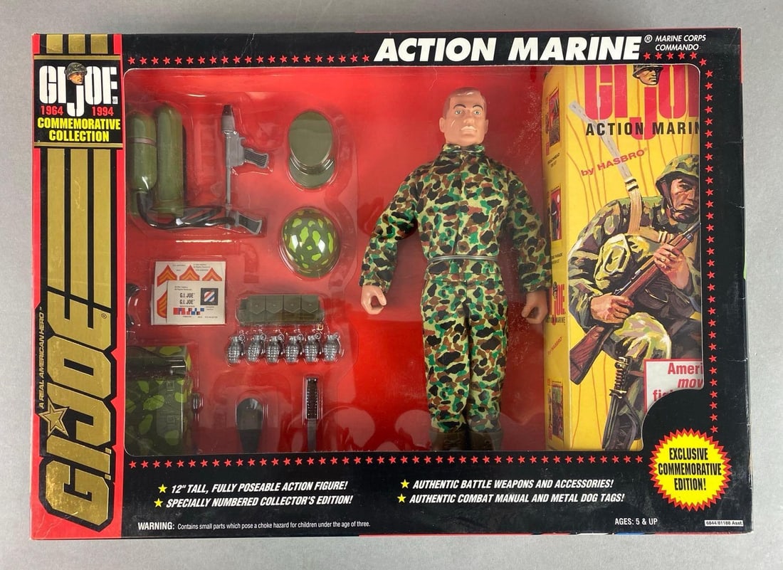 1993 Hasbro GI Joe Action Marine With Brown Hair Action Figure (1 of 2)