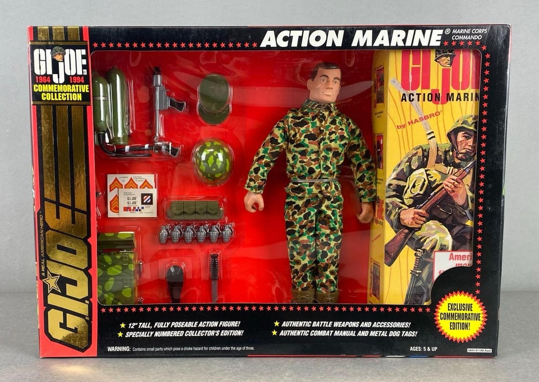 1993 Hasbro GI Joe Action Marine With Black Hair Action Figure (1 of 2)