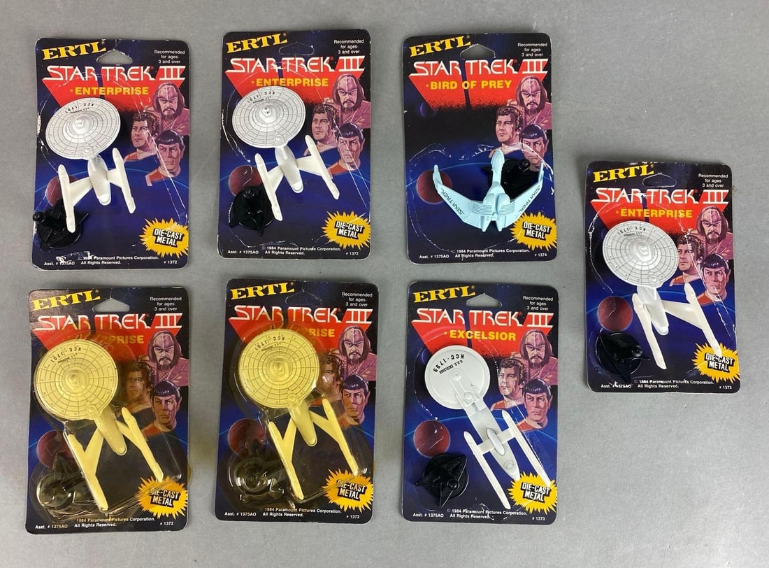 Group of 7 1984 ERTL Star Trek Die-Cast Ships (1 of 2)
