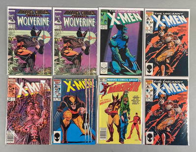 Group of 8 Marvel Wolverine Comic Books: Includes Marvel Comics Presents No. 1, The Uncanny X-Men No. 234, Daredevil No. 196, and more, Bronze-Modern Age, 1983-1988, $.60-$1.25, Bagged and boarded.