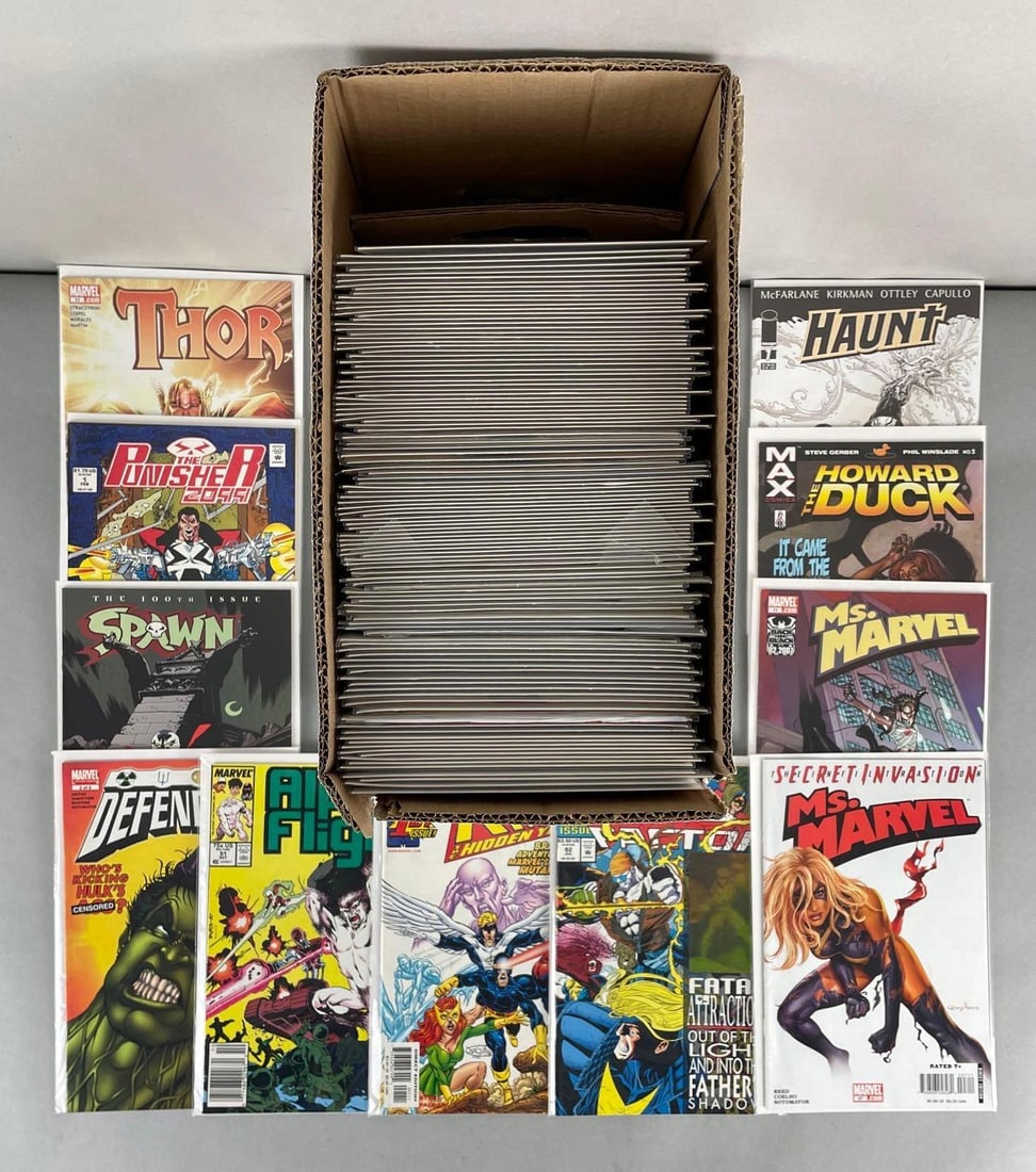 Short Box of 120+ Marvel / DC Comic Books (1 of 3)