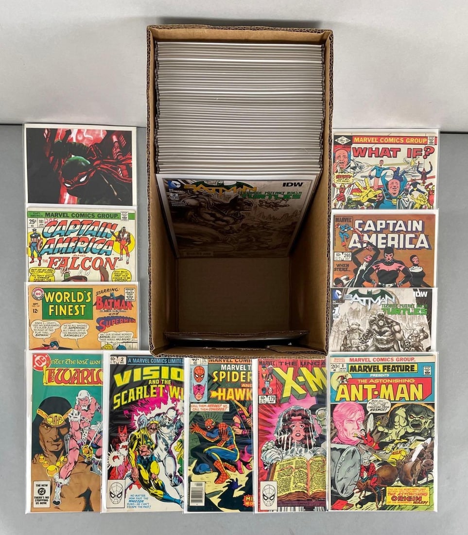 Short Box of 60 Marvel / DC Comic Books (1 of 4)