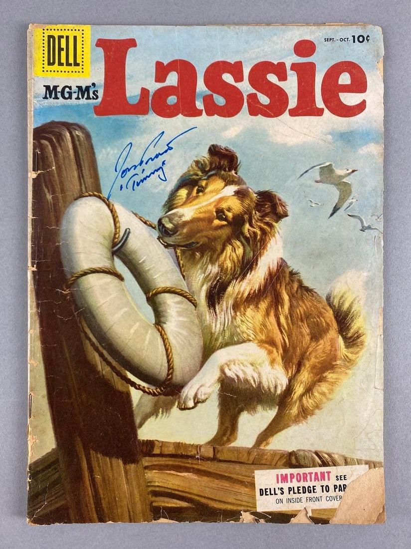 Group of 5 Dell Comics Signed MGMs Lassie Comic Books and Mighty Mouse Comic Book (1 of 20)