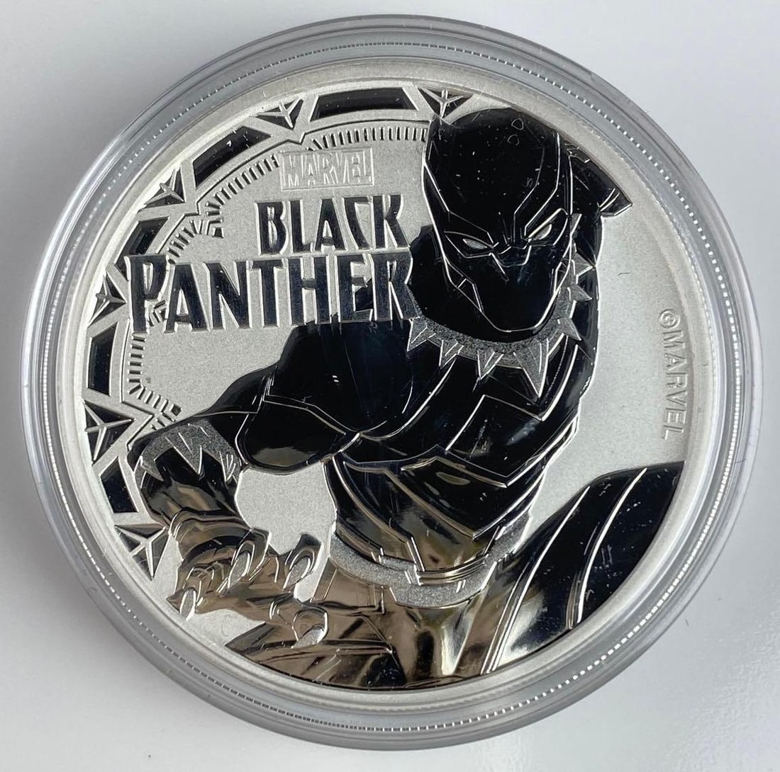 2018 Tuvalu Black Panther 1oz. .9999 Fine Silver: 2018 Tuvalu Black Panther 1oz. .9999 Fine Silver