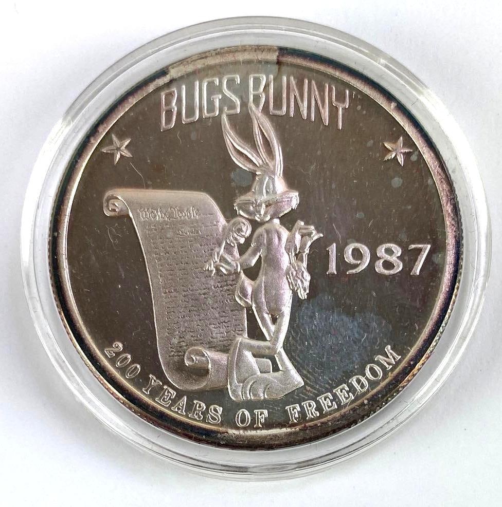 First Limited Edition 1987 Bugs Bunny Constitution Commemorative 1oz. .999 Fine Proof Silver Coin (1 of 4)