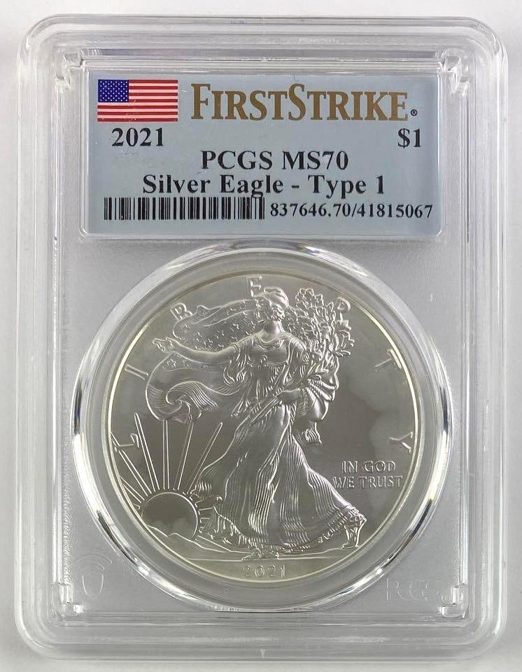 2021 American Silver Eagle First Strike Type 1 (PCGS) MS70 (1 of 2)