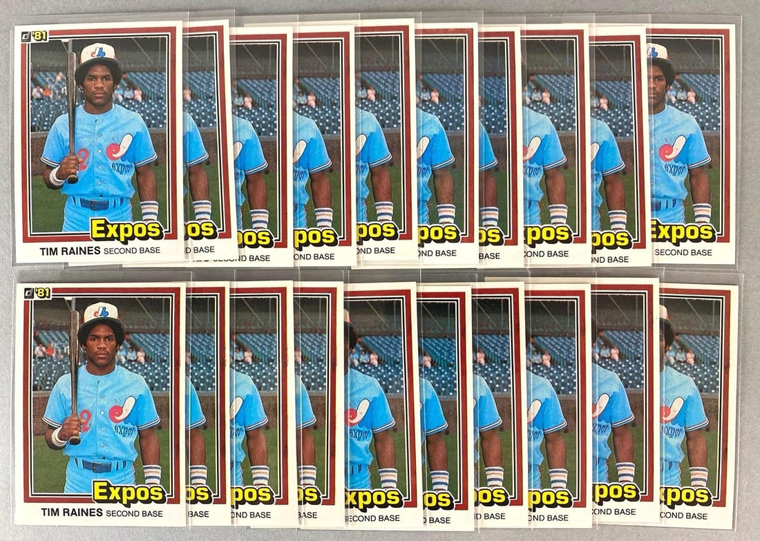 20 - 1981 Donruss Tim Raines #538 Rookies: Investment Lot, Some ready to grade