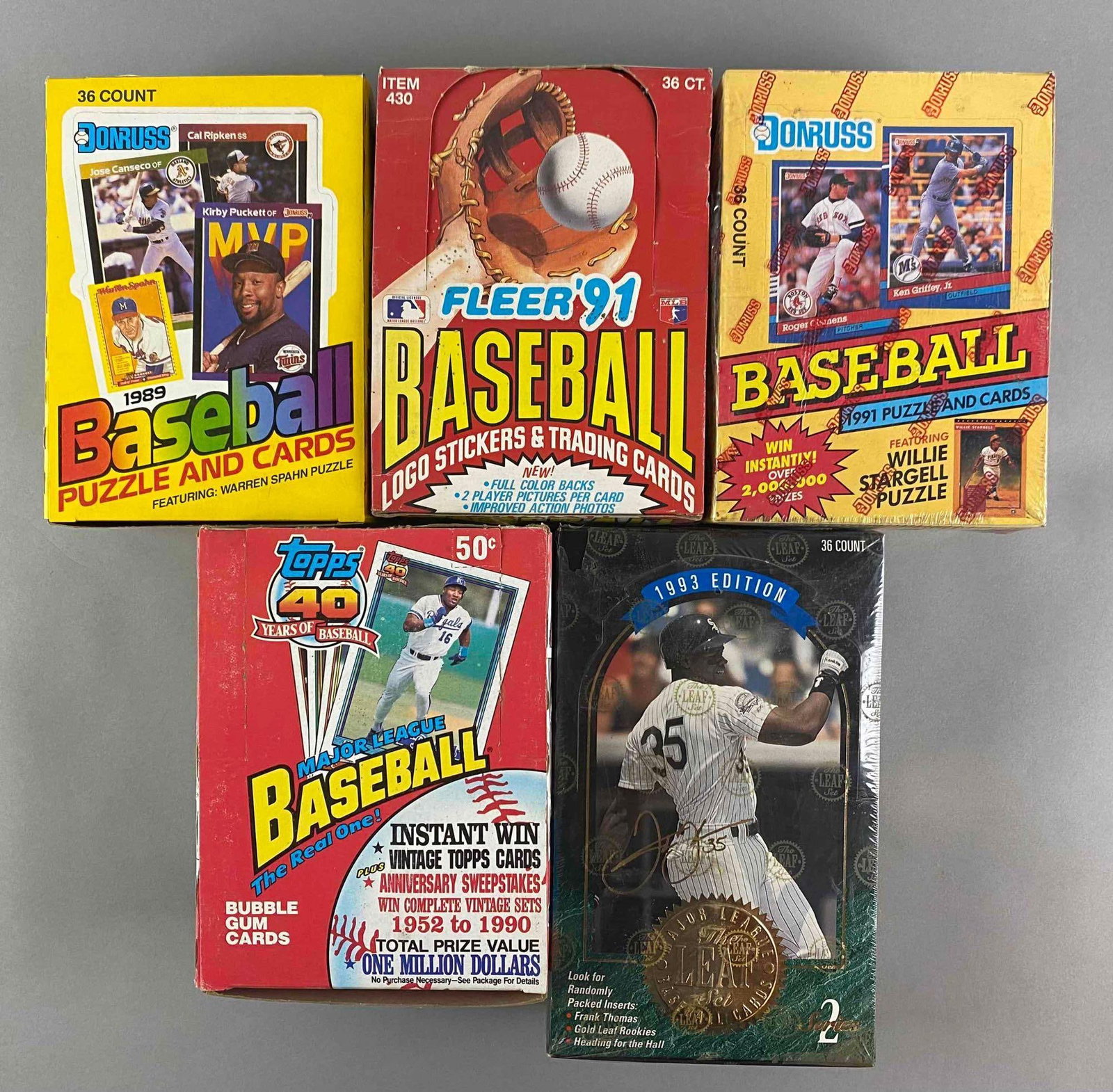 5 - 1989 -93 Baseball Unopened Wax Boxes (1 of 7)