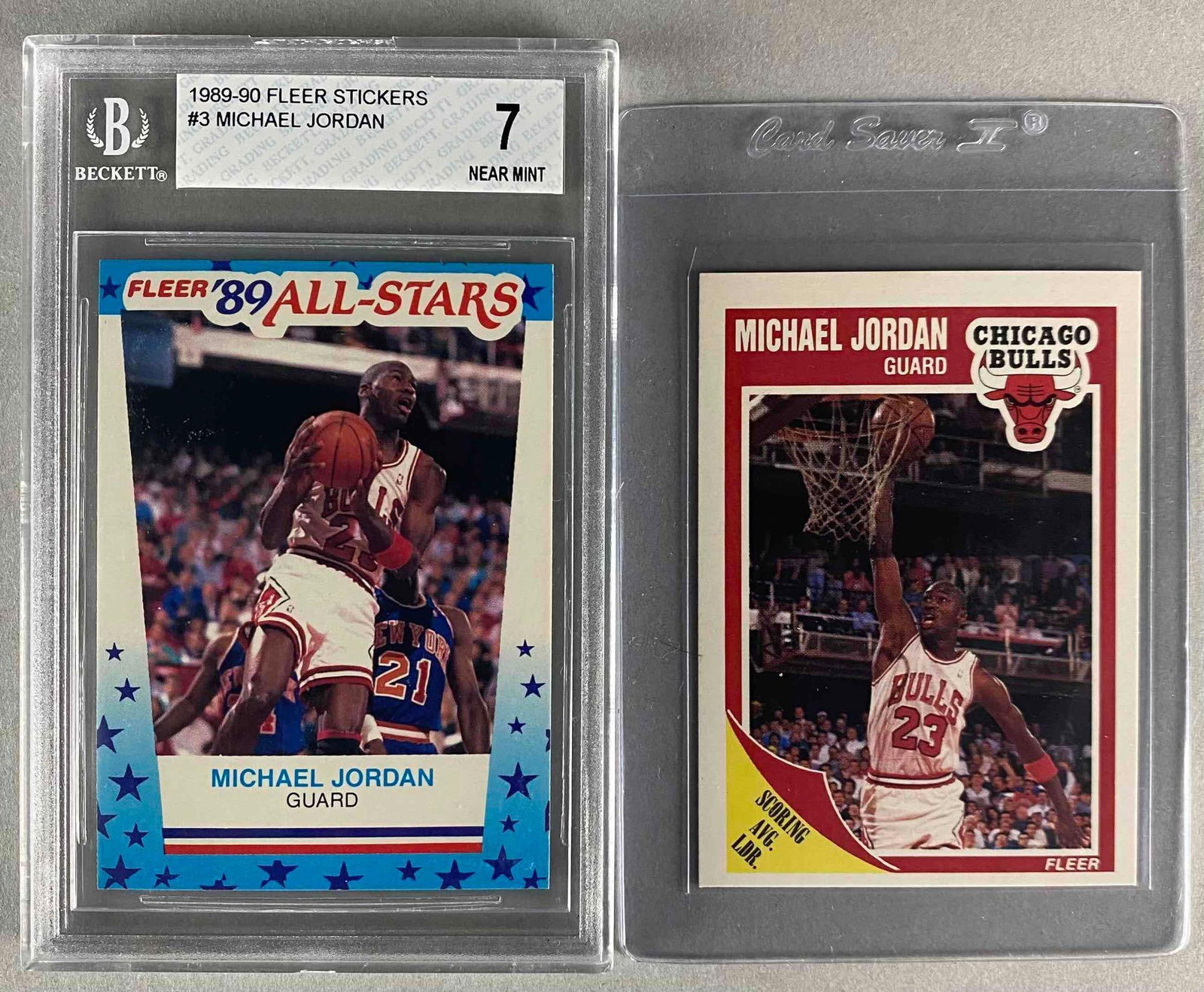 1989 Fleer Micheal Jordan #21 + Sticker #3 BGS 7 (1 of 3)