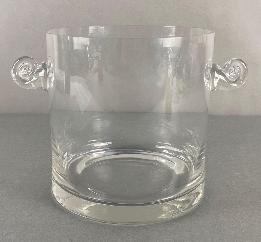 Tiffany and Co. Clear Crystal Scroll Handled Ice Bucket (1 of 7)