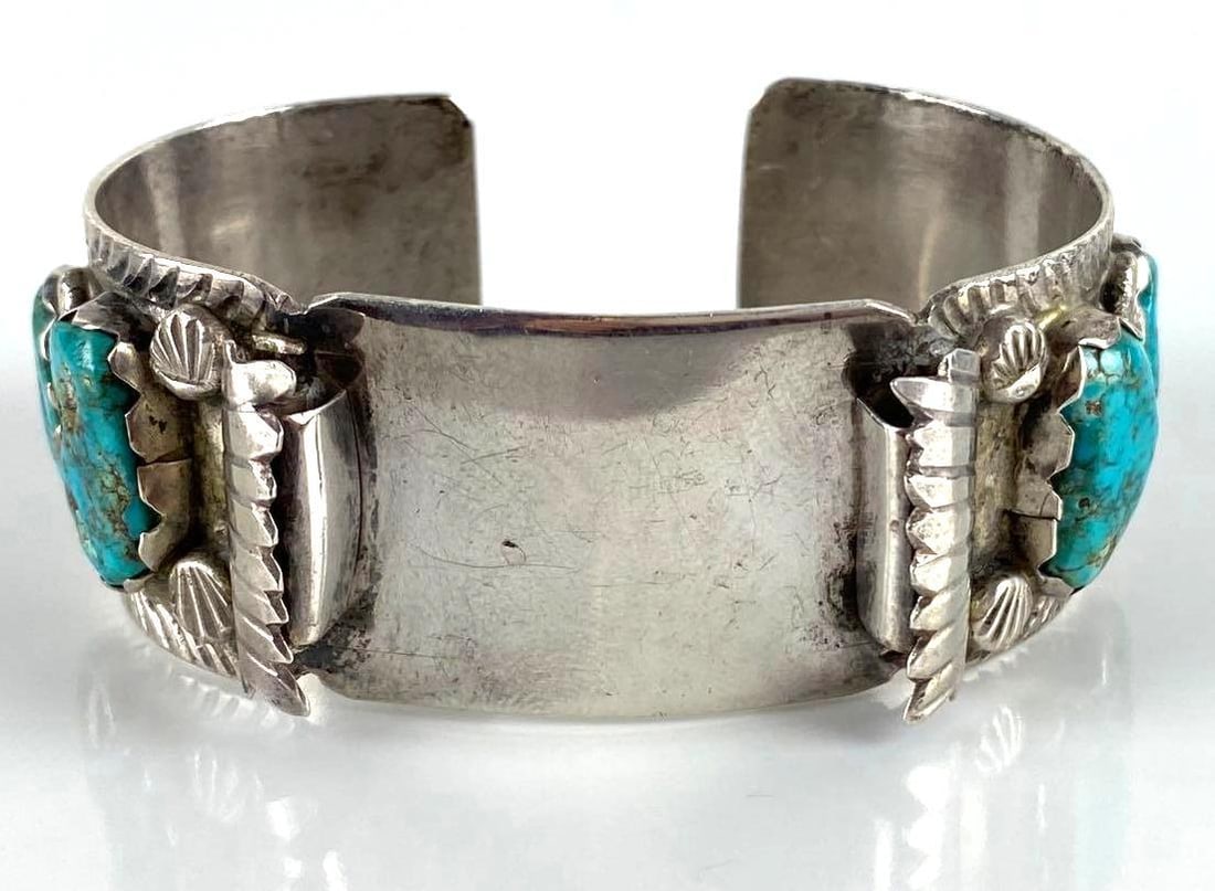 Sterling Silver Native American Turquoise Cuff Bracelet (1 of 5)